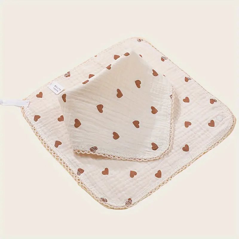 Serviette pour bebe - CottonBabyTowel™ - Coeur - Le Paradis Bebe